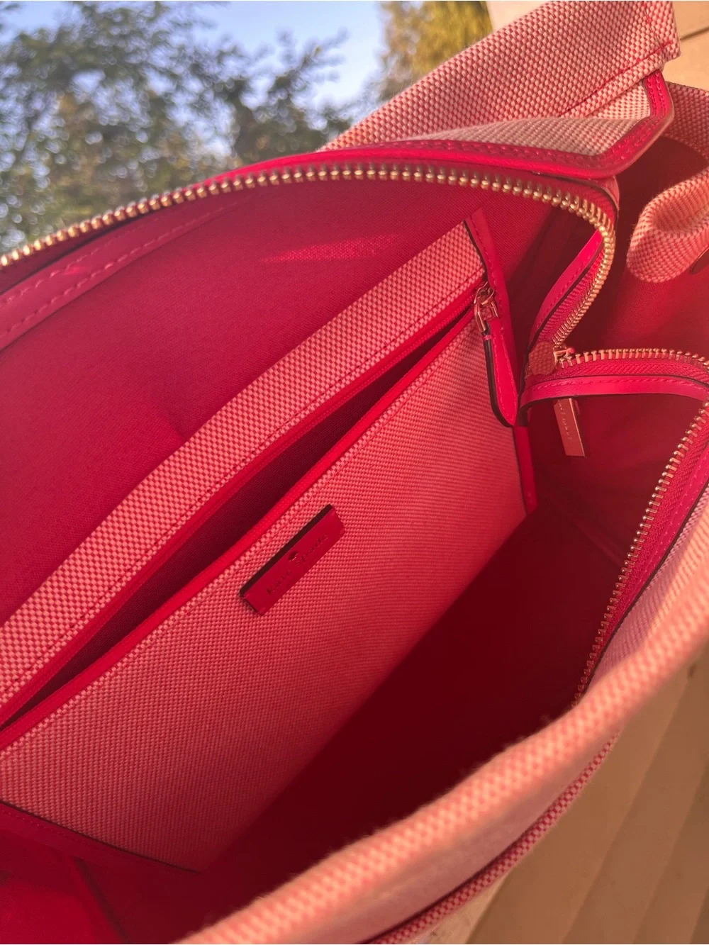 KATE SPADE PINK CANVAS TOTE BAG